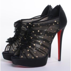 Christian Louboutin Crepe Satin Chiffon Canon 140 Heels